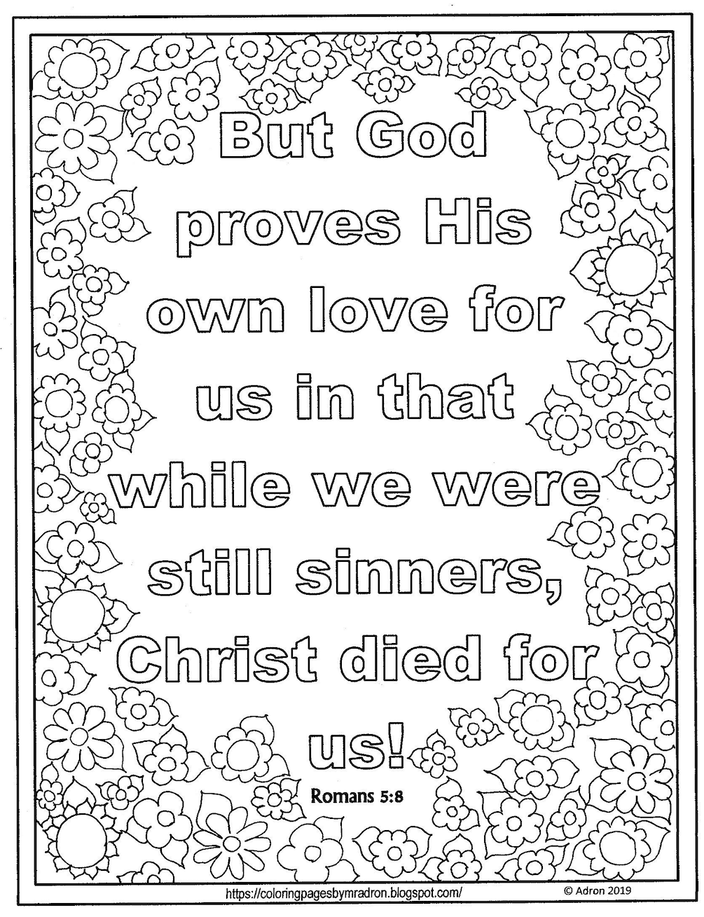 Romans 5:8 Coloring Page Two