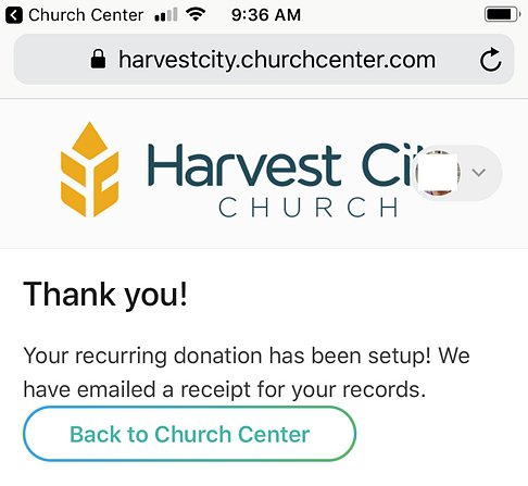 Pushpay To Church Center Mobile