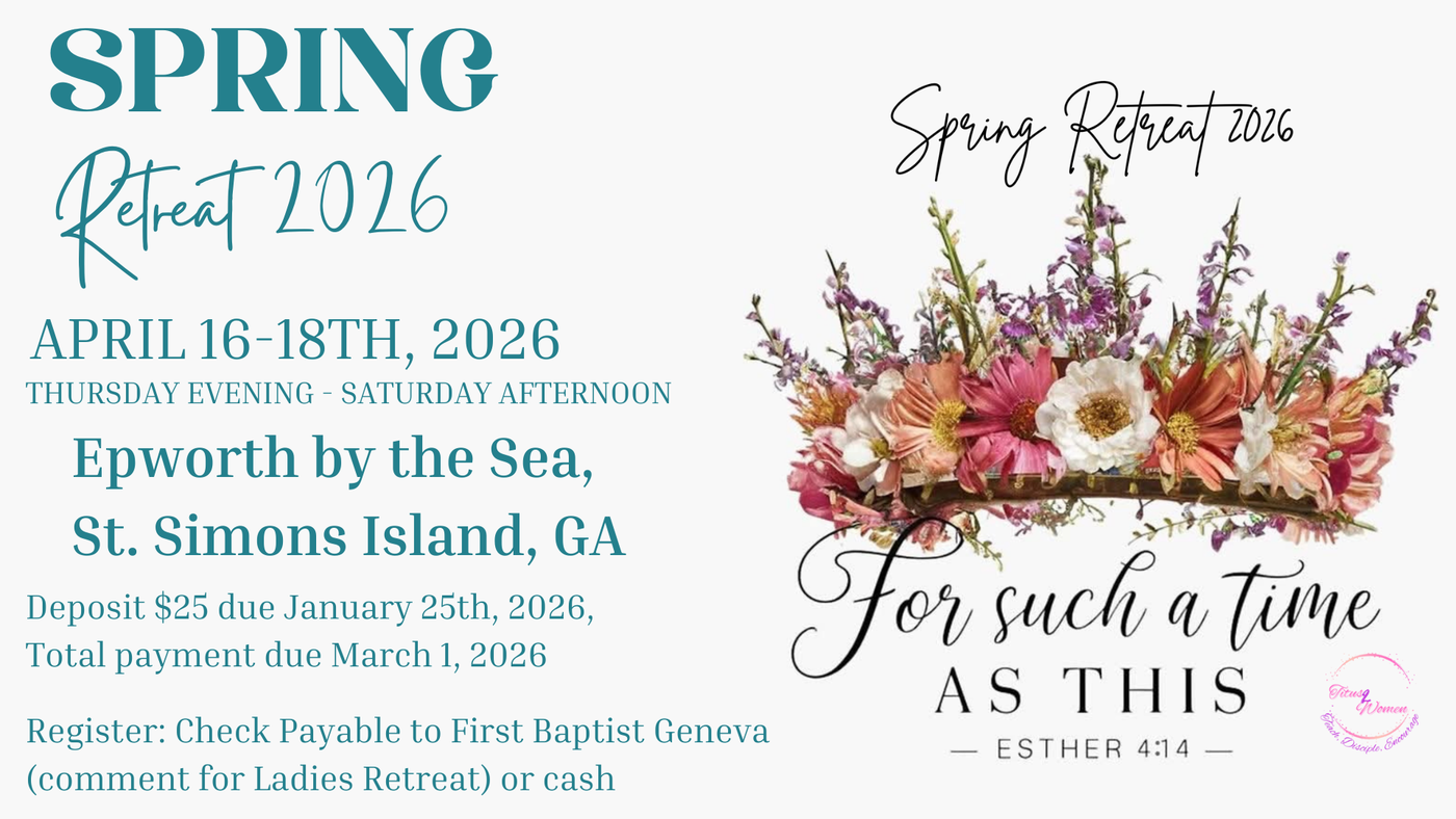 women's retreat, Geneva Florida, Baptist, Geneva