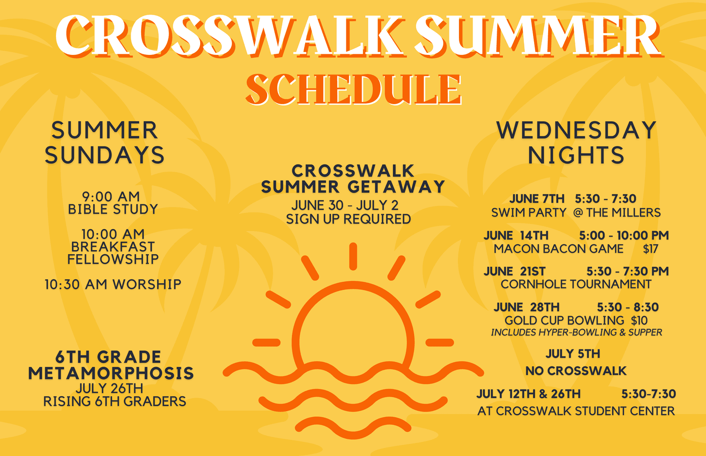 crosswalk summer schedule
