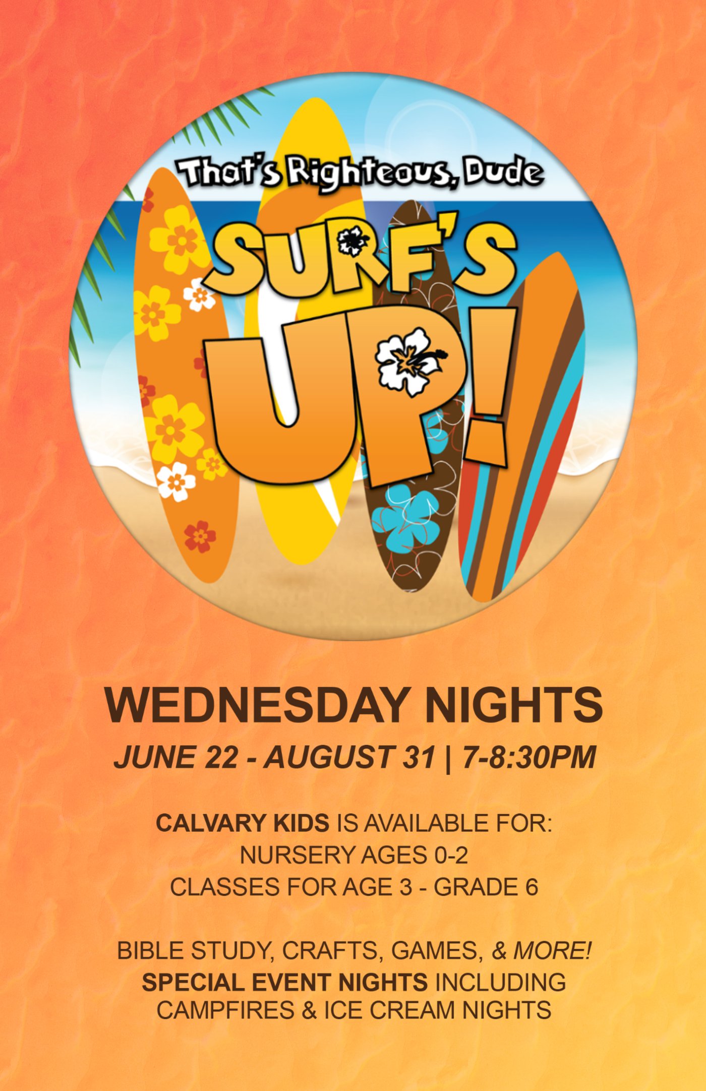 Wednesday Nights Calvary Kids Surf's Up with the Beatitudes.