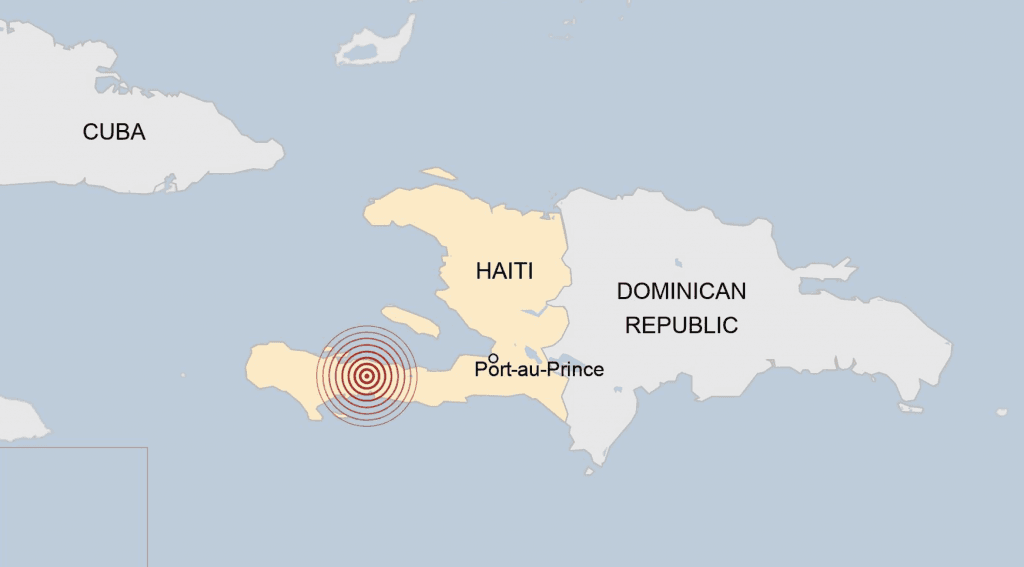 Haiti earthquake map