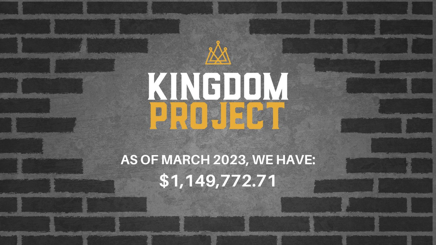 An image showing our Kingdom Project logo and amount raised to date