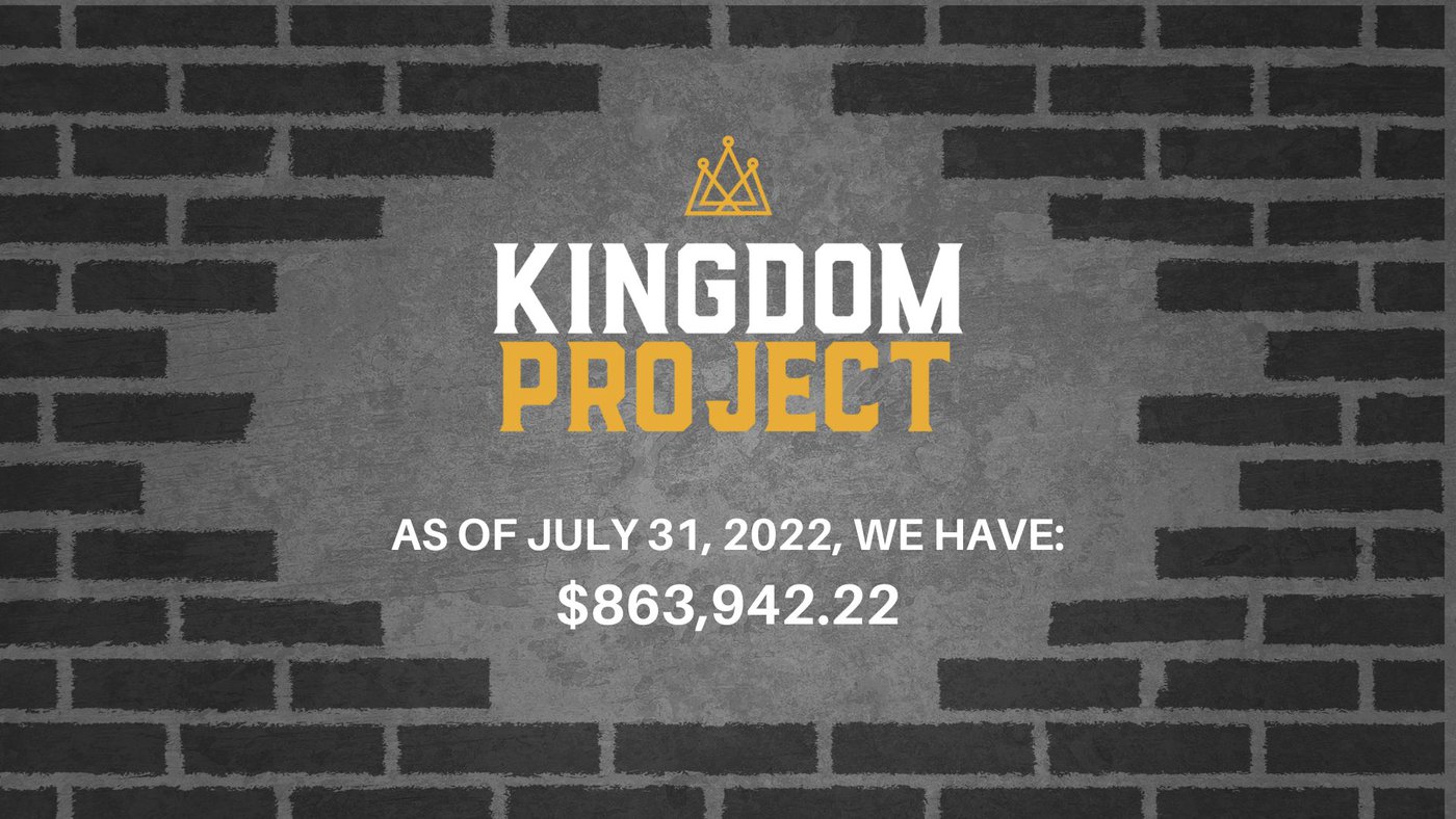 An image showing our Kingdom Project logo and amount raised to date