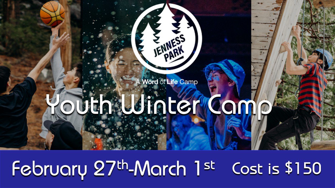 Youth Winter Camp Friday – Sunday February 27th-March 1st   For more information, check out their website at:  camps.wol.org/youth-camps/jenness-park-winter-camp/ The cost is $150. Please sign up with Pastor Jim at jmatteri@sebchristian.com if you are planning on going.