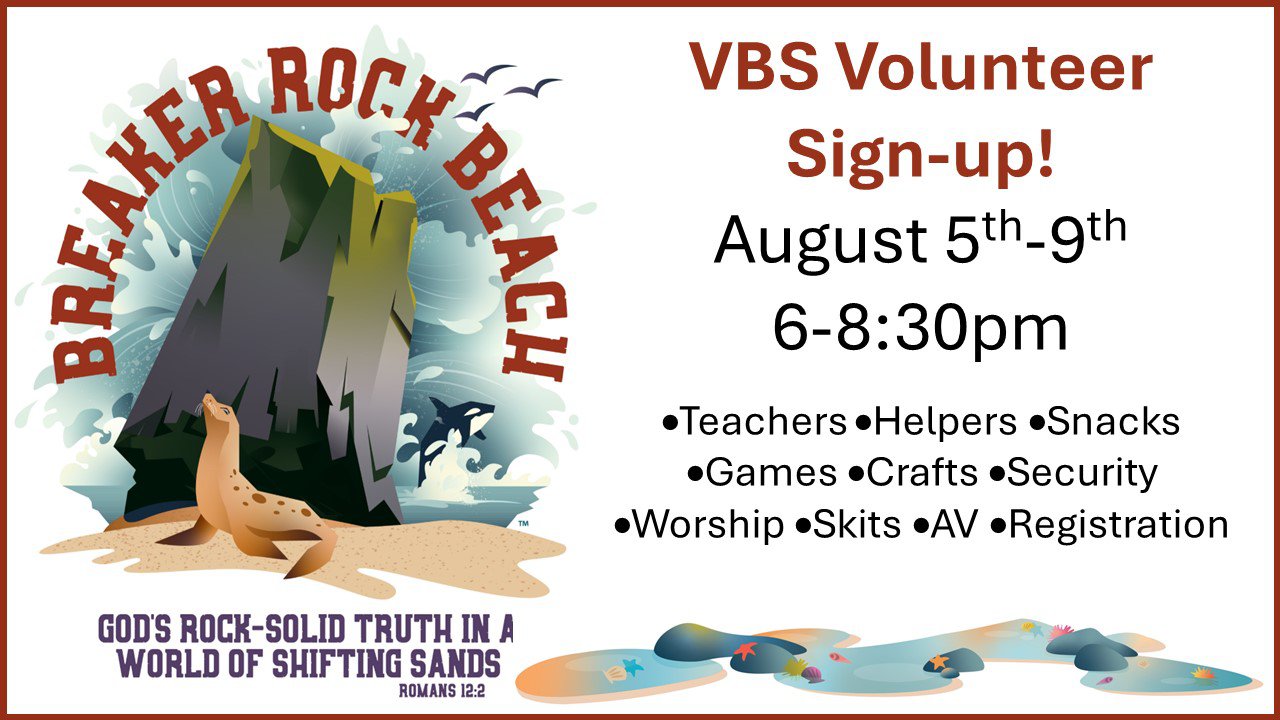 VBS 2024 Volunteer Signup - Breaker Rock Beach