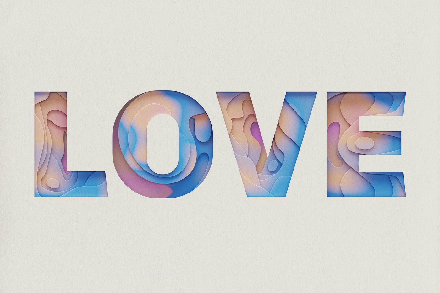 An image of the word Love in bold text with various colors filling each letter. It appears on a white background.