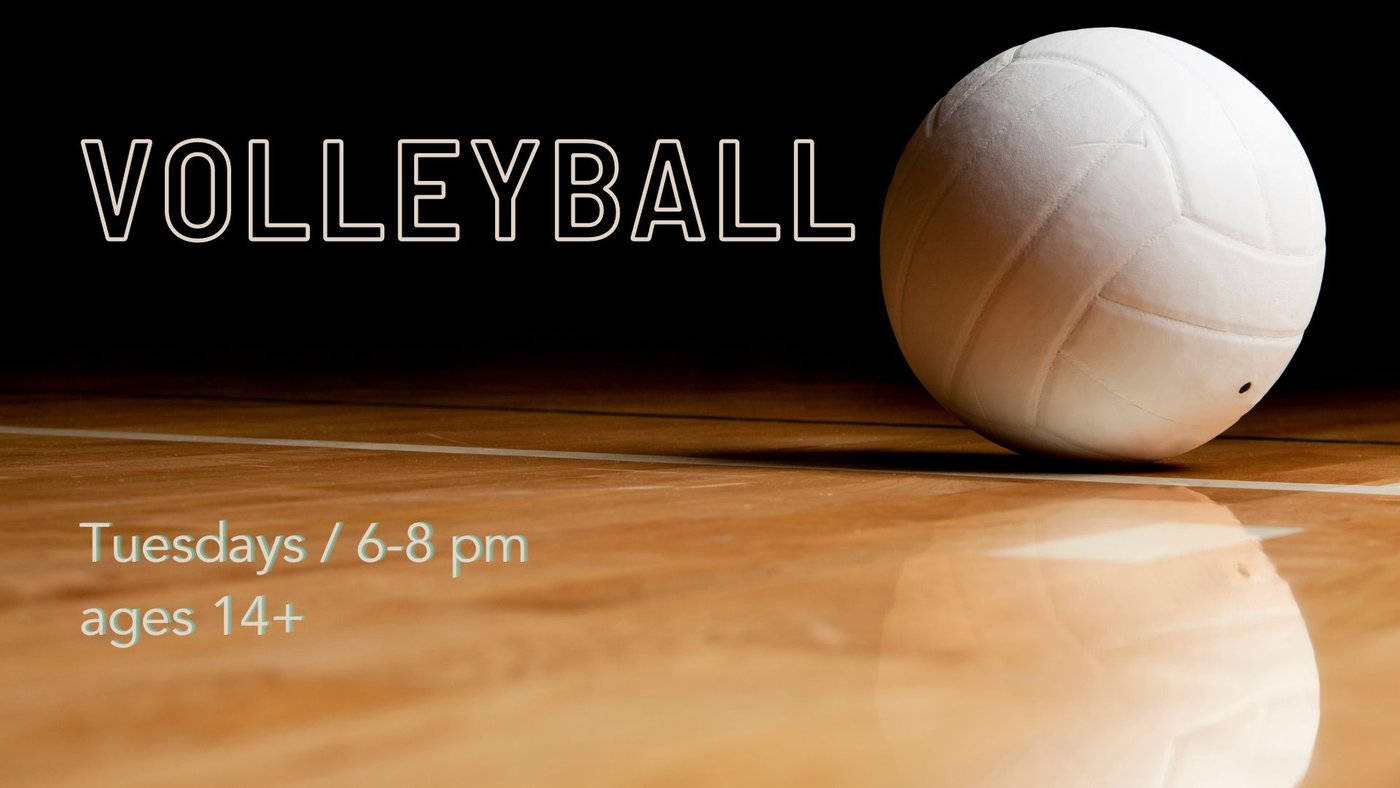Graphic for adult volleyball (Tuesdays 6-8pm)
