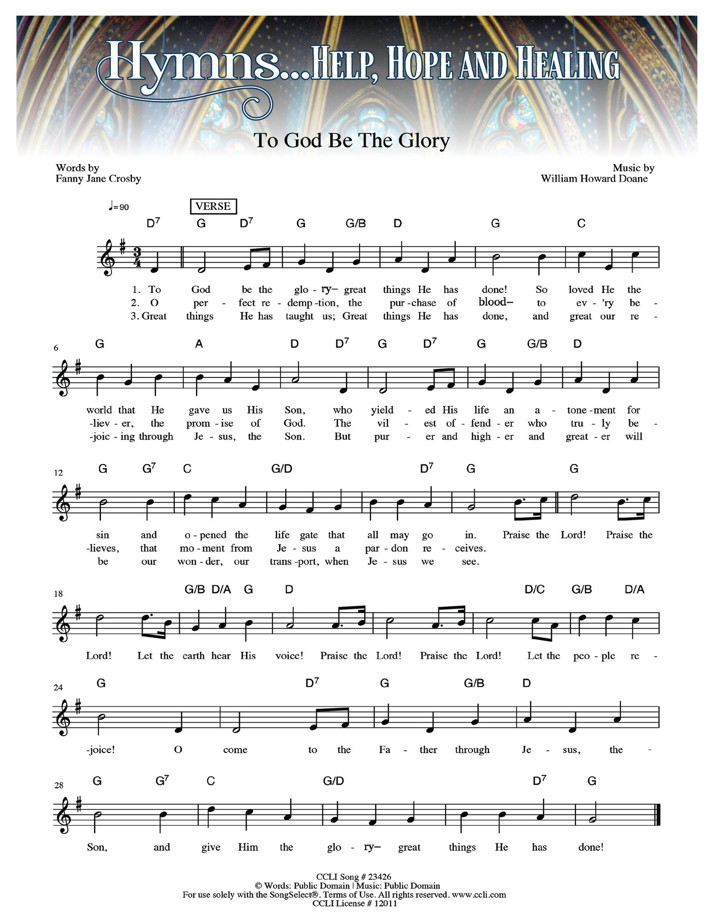 To God Be The Glory