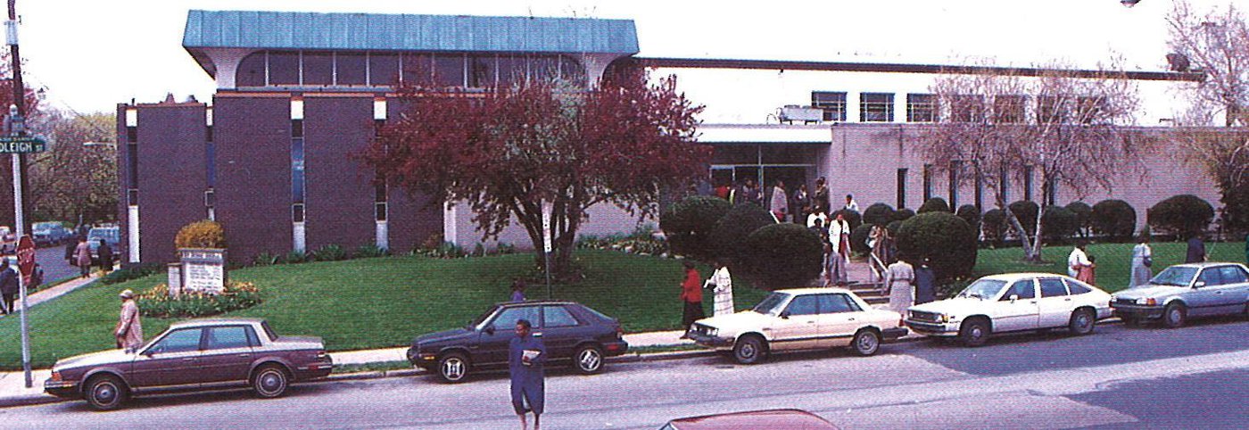 Congregants leave the former sanctuary of the New Covenant Church of Philadelphia