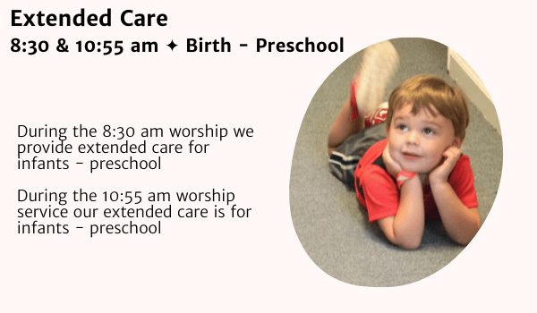 FIRST KIDS EXTENDED CARE SUNDAY MORNINGS