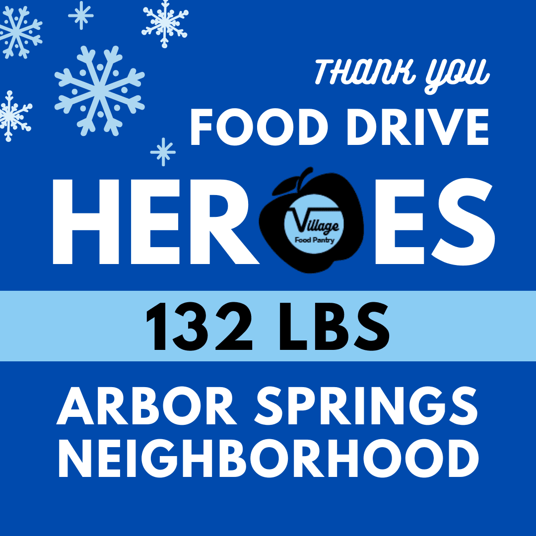 Thank you, food drive heroes: Arbor Springs Neighborhood, 132 lbs