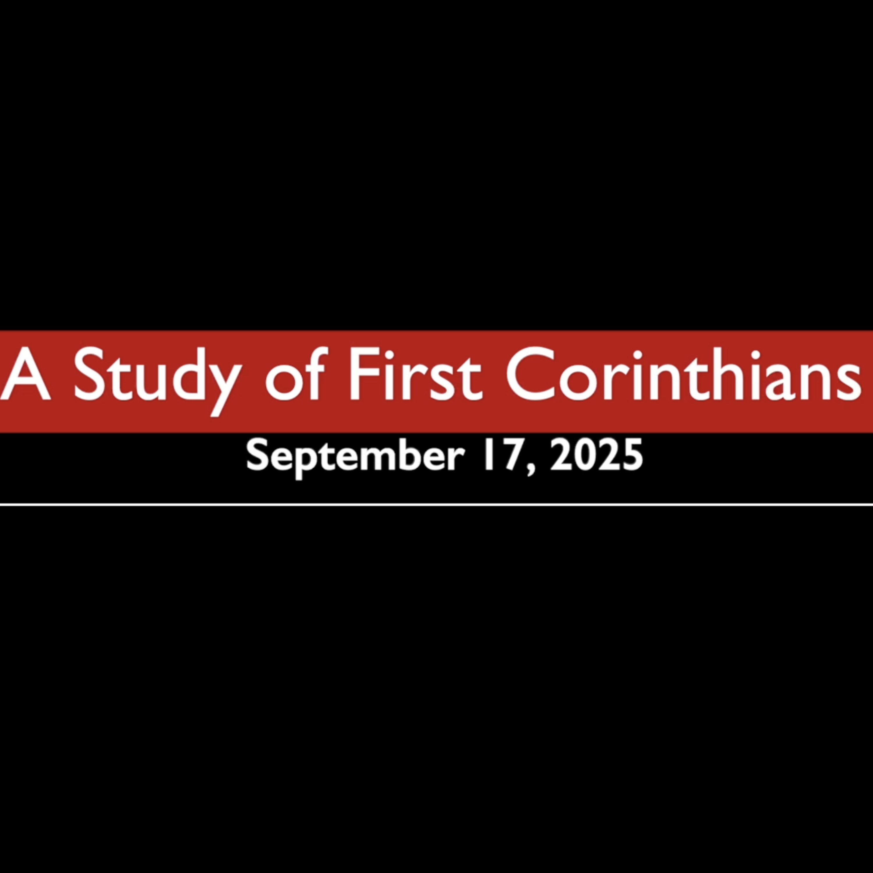 A Study of First Corinthians
