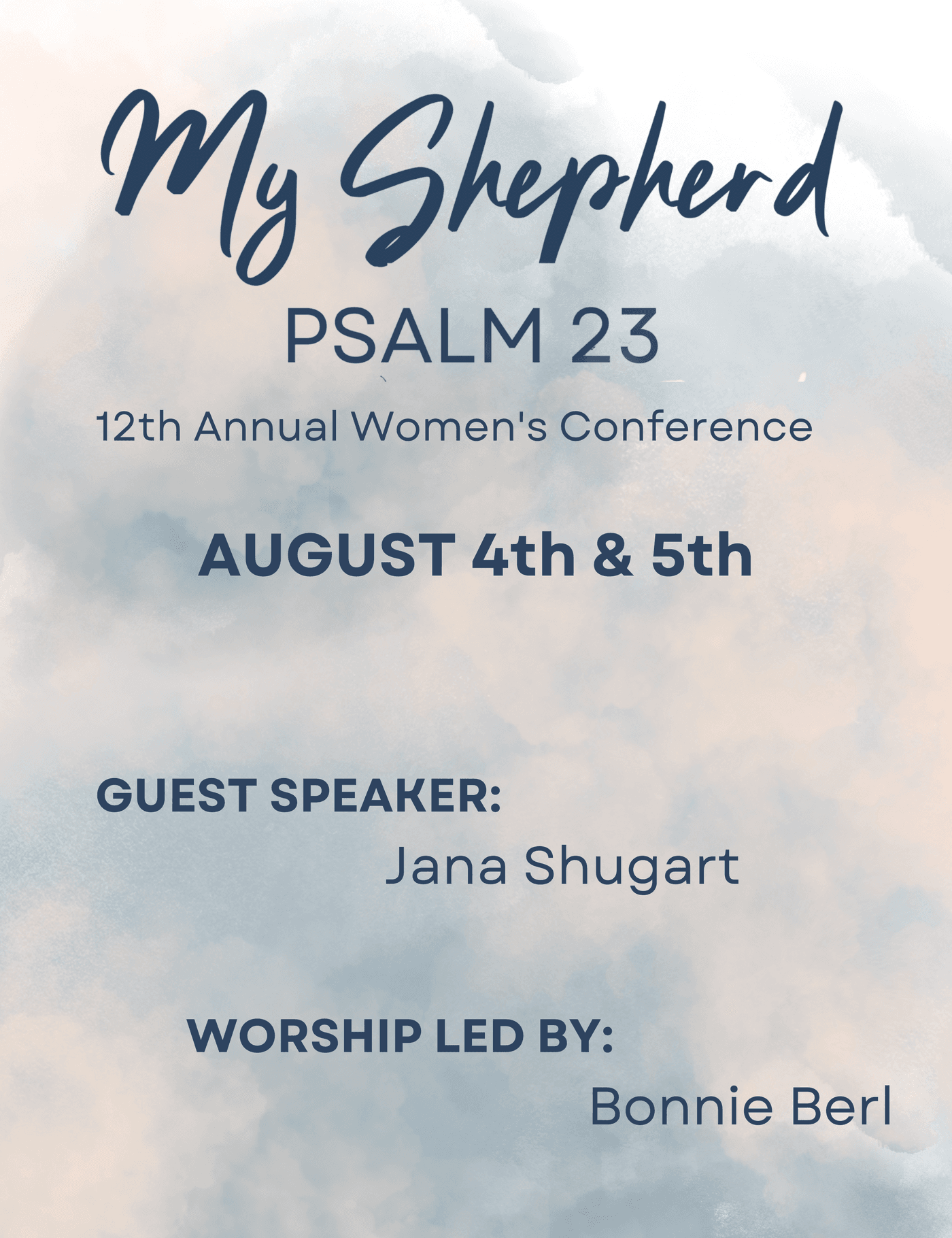 My Shepherd Psalm 23 women's conference tickets