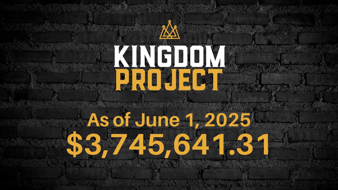 An image showing our Kingdom Project logo and amount raised to date